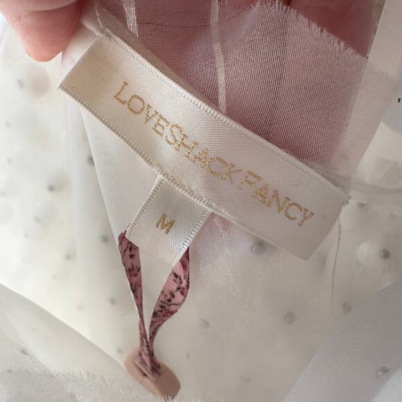 LoveShackFancy Kayana Pearl Embellished Mini Dress Ivory White - Picture 6 of 6